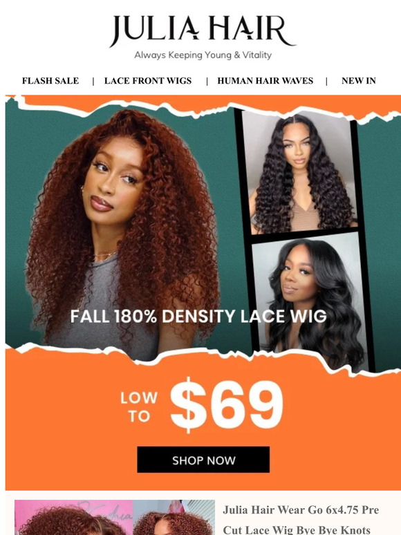 Can you believe Only $69 for 180% thick Lace Front Wig?