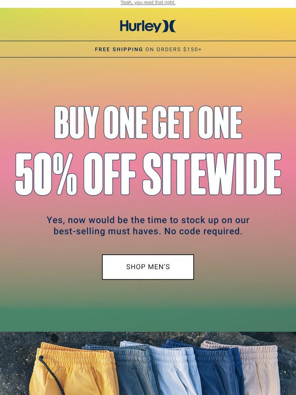 Buy one, get one 1/2 off (sitewide)😎