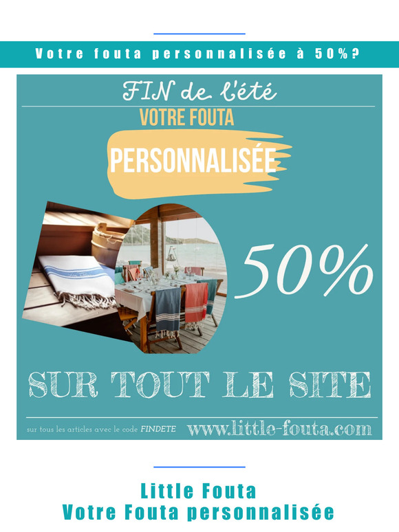 ⛱️— , votre fouta personnalisée et brodée à - 50% ! ! 🕶️