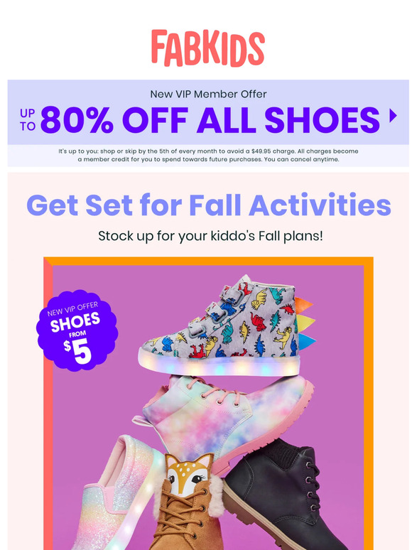 Bring On the Fall Activities with up to 80% off ALL SHOES