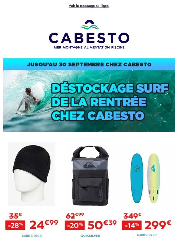 Déstockage SURF de la rentrée chez CABESTO !