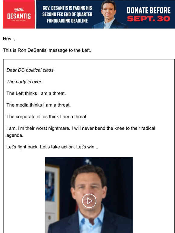 Ron DeSantis Did you get Ron DeSantis' message? 📨 Milled