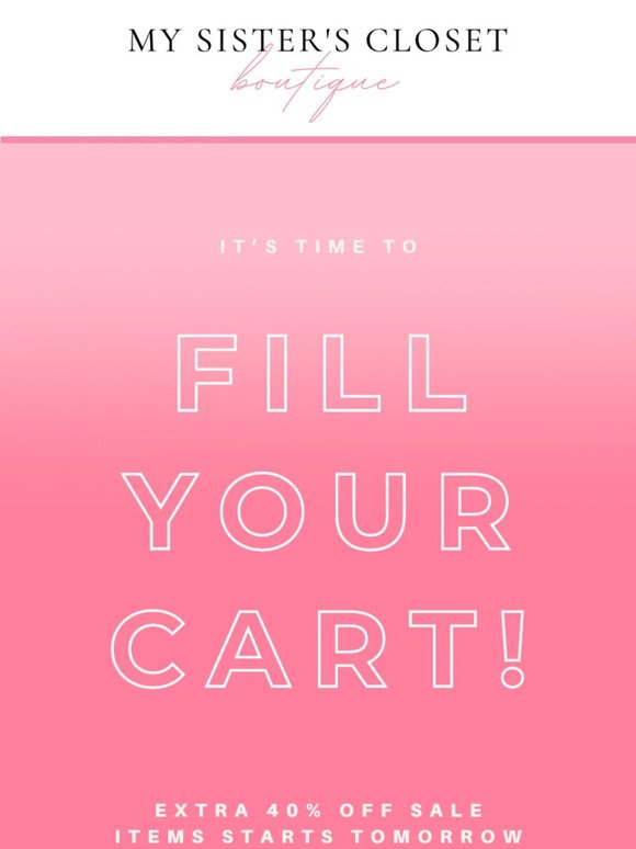 It's time to fill your carts! 🎉