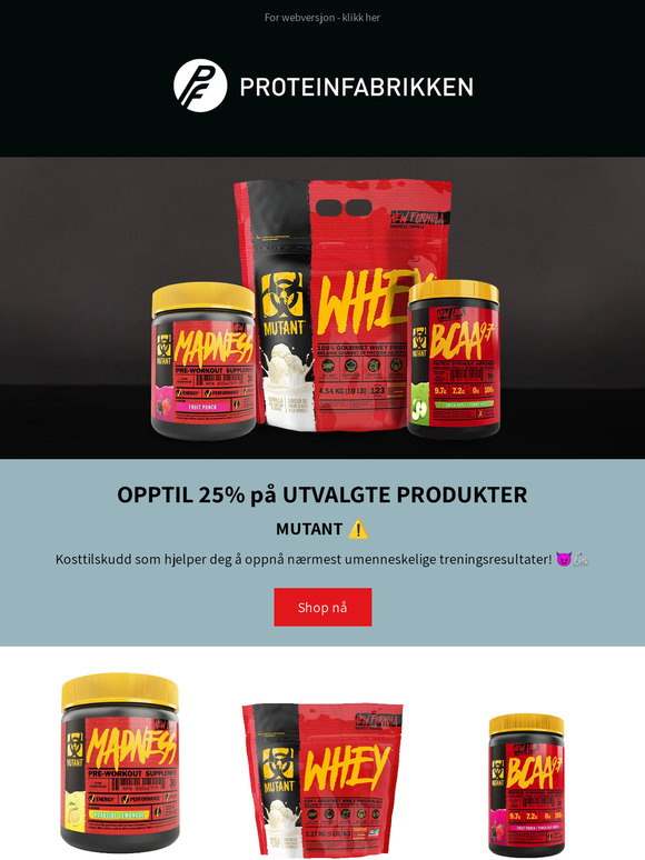 Opptil 25% rabatt på Mutant