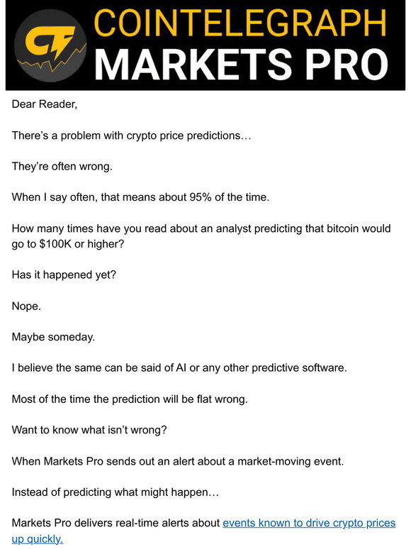 CoinTelegraph: Why most crypto price predictions fail | Milled