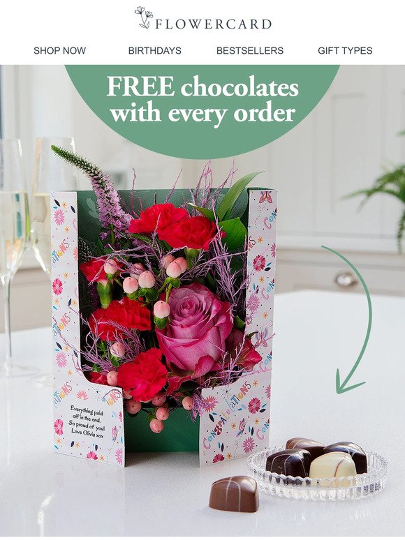 Today only - FREE chocolates with every order