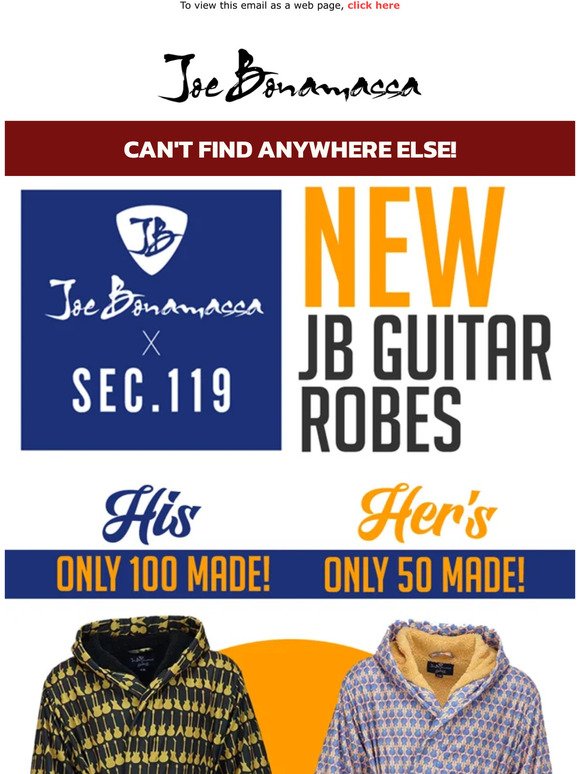 New His & Hers JB Guitar Robes - Get Yours Today!