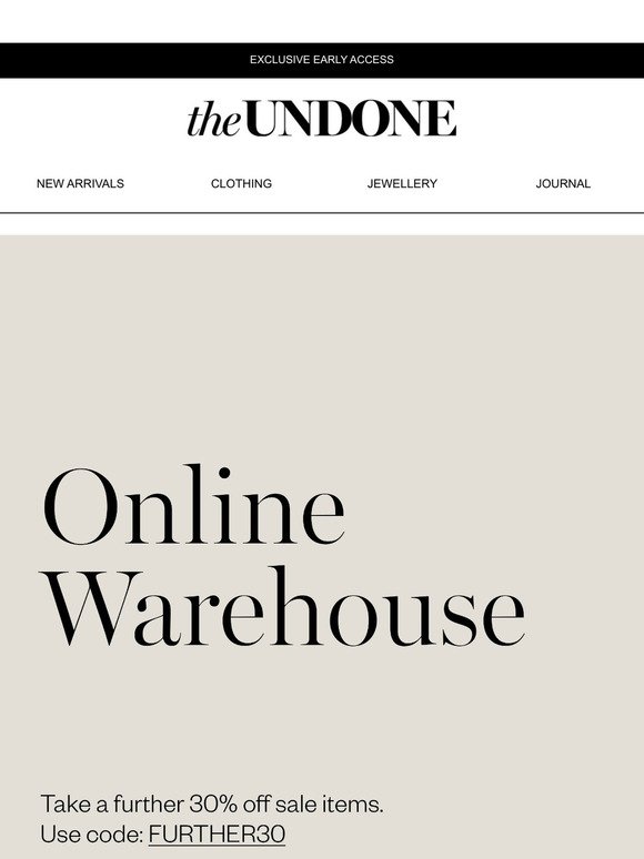 Online Warehouse Sale Starts Now!