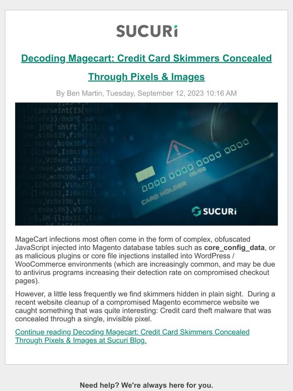 Decoding Magecart: Credit Card Skimmers Concealed Through Pixels & Images
