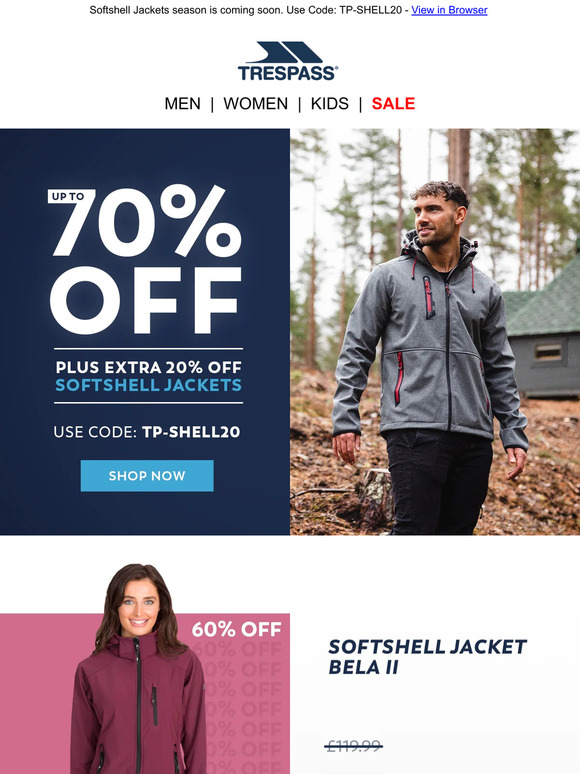 Softshells | Up to 70% OFF + Extra 20% OFF