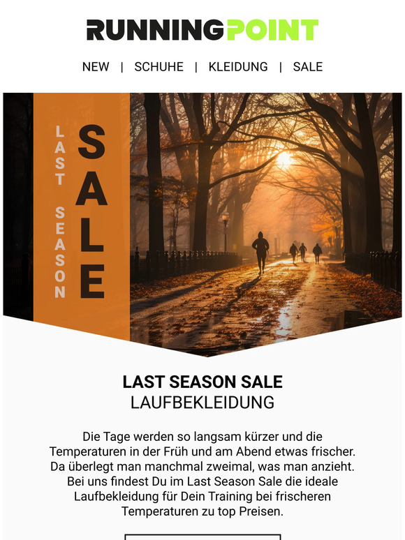 📣 Jetzt sparen: Laufbekleidung im Last Season Sale