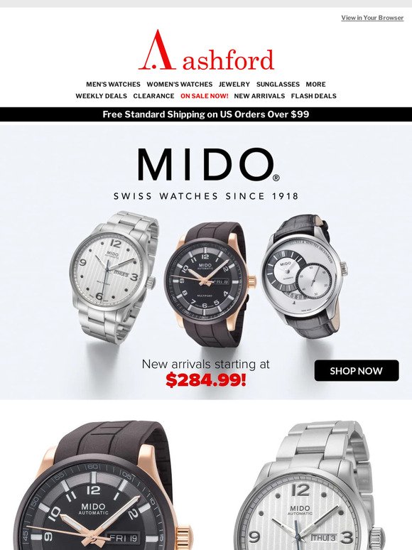 MIDO new arrivals starting at $284.99