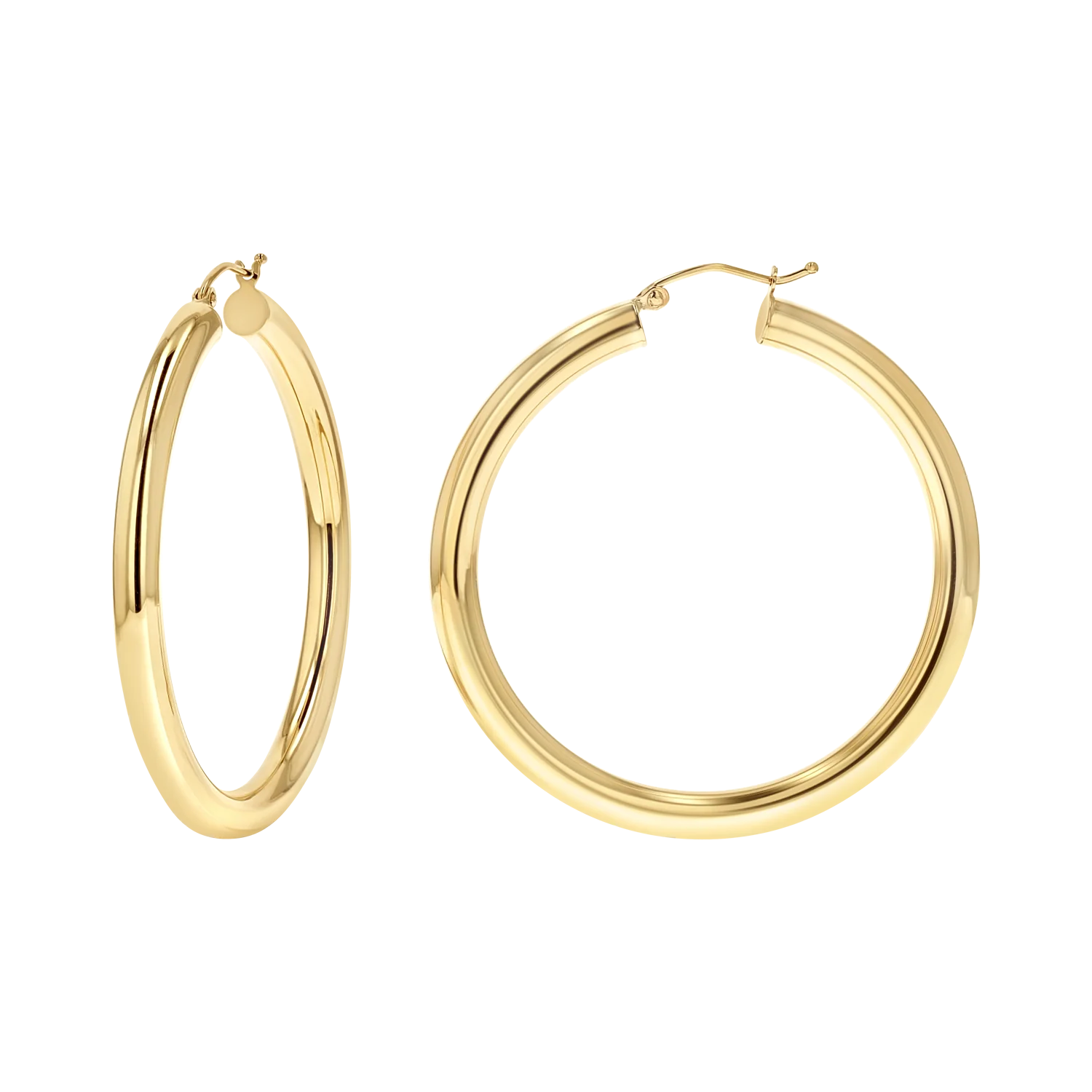 Image of 4mm Gold Tube Hoop Earrings