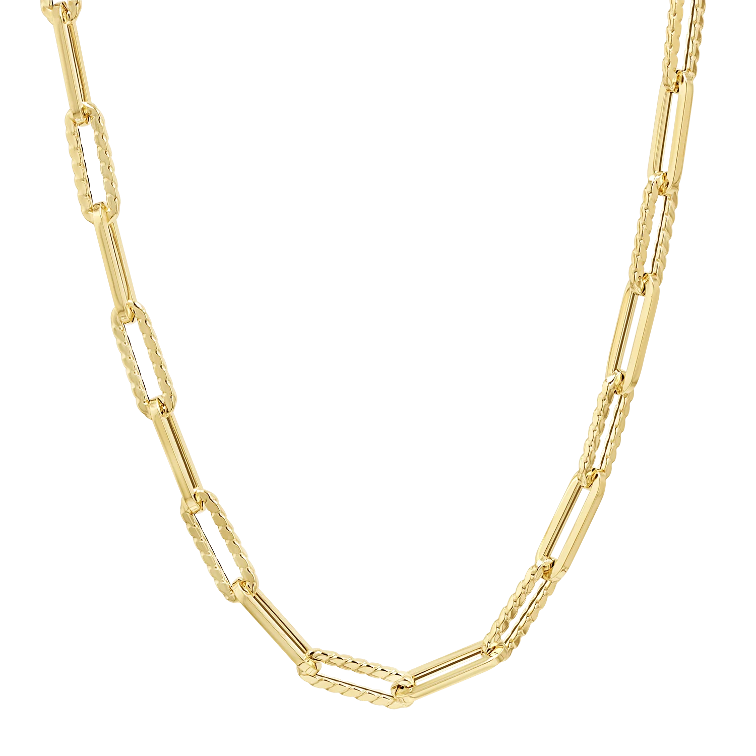 Image of 14K Twist Link Paper Clip Chain Necklace