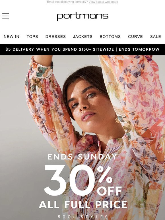 EXTENDED | 30% Off Full Price Now Ends Sunday