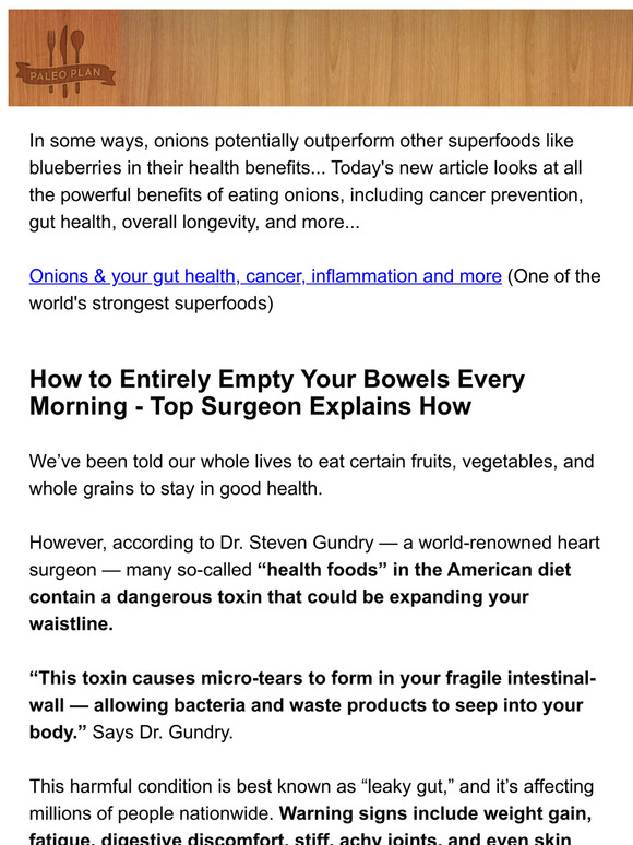 PaleoPlan how onions affect your GUT, bowels, inflammation, and immune system Milled