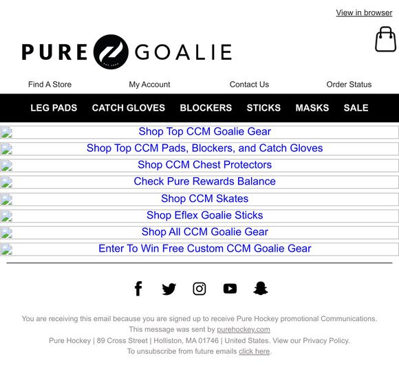 Stack The Pads! Snag Your New Set Of CCM EFlex Goalie Gear Today!
