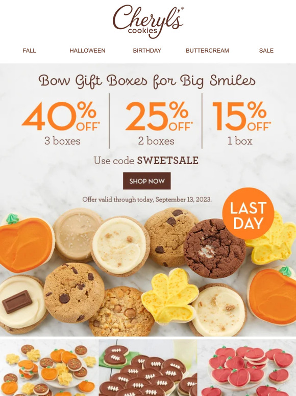 Last Day to save up to 40% on bow boxes.