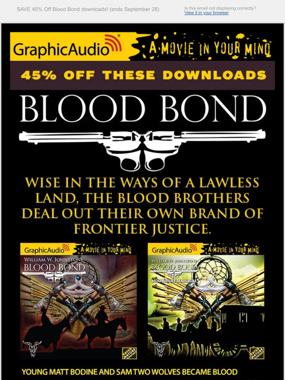 They became blood brothers on the day the rancher's son saved the other's life. 45% Off Downloads!