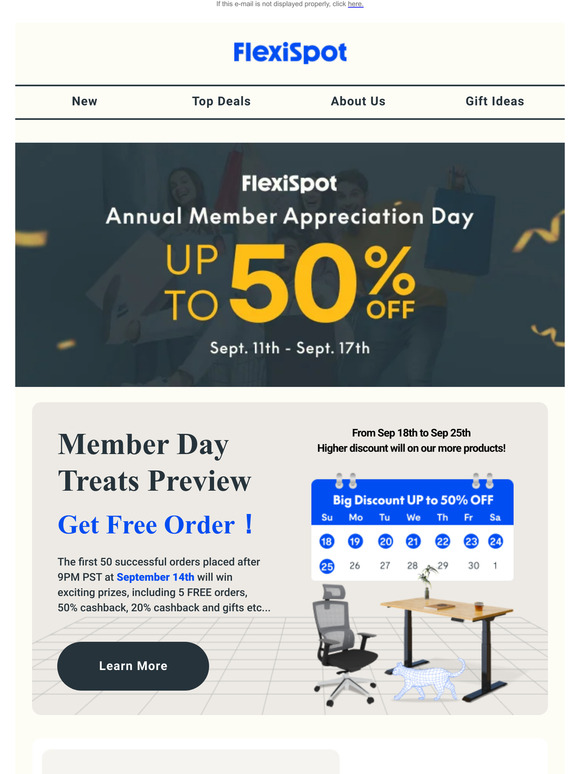 FlexiSpot Annual Member Appreciation Day Sale Up to 50% off