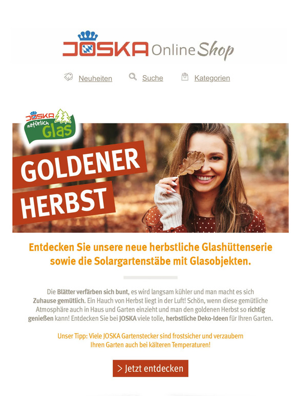 ➜ Goldener Herbst im Glasparadies. Prachtvolle Deko für Innen und Außen!
