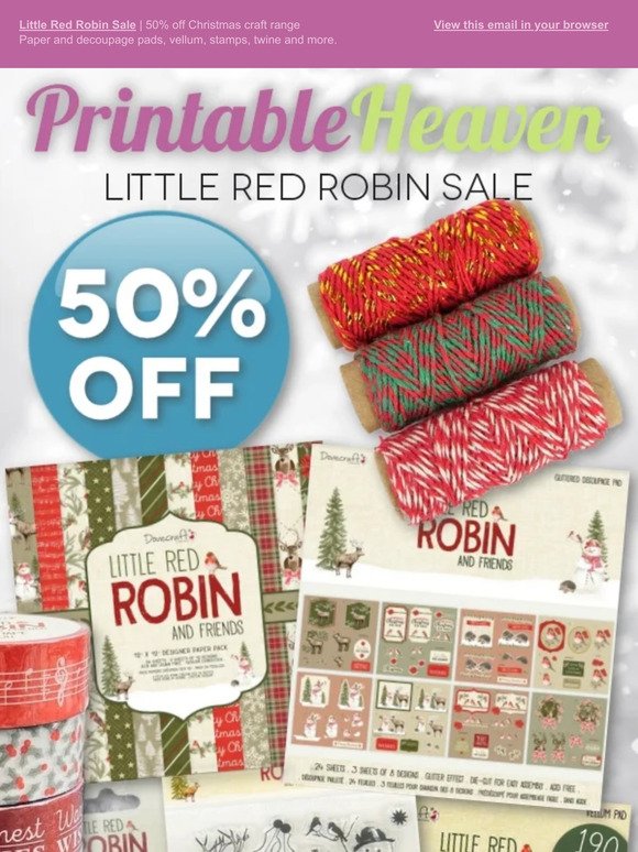 Little red robin Sale | 50% off Christmas craft range