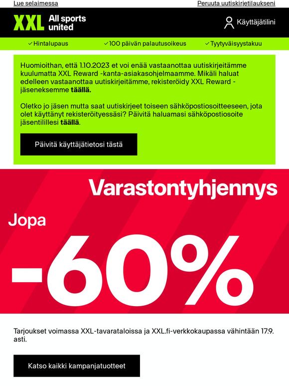 VIELÄ EHDIT: Varastontyhjennyksen viimeinen viikko!