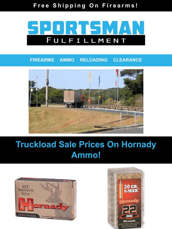 Truckload Sale Prices On Hornady Ammo!