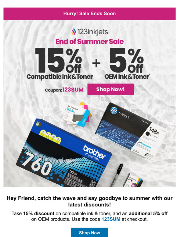 Last Rays of Savings: End of Summer Ink & Toner Sale!