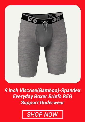 9 inch Viscose(Bamboo)-Spandex Everyday Boxer Briefs REG Support Underwear for Men