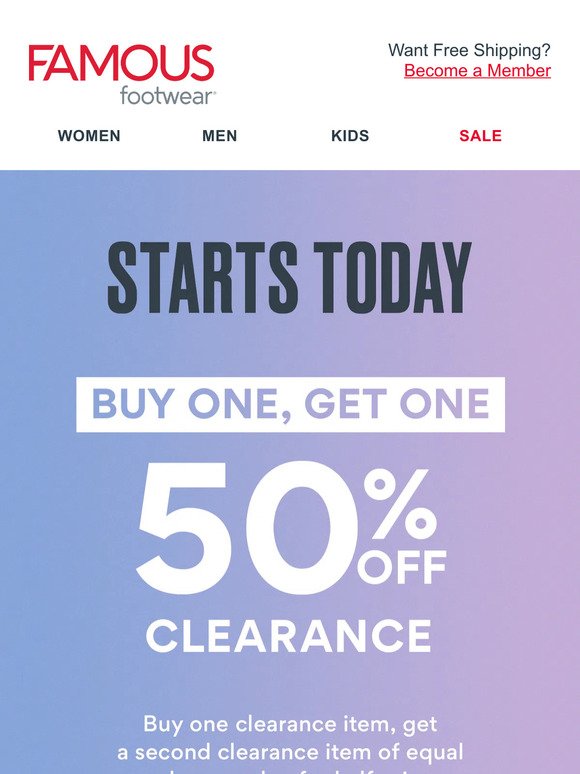 Save big with BOGO 50% off clearance