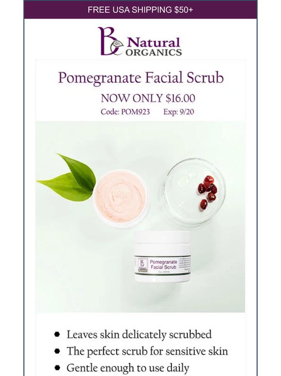 🍇 Unearth Radiance: 27% Off Pomegranate Facial Scrub!