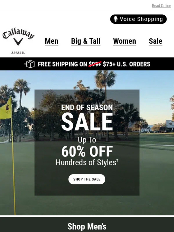 Callaway Apparel Email Newsletters Shop Sales, Discounts, and Coupon Codes