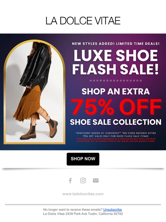 🔸ALERT! Extra 75% Off Shoe Flash Sale Collection!