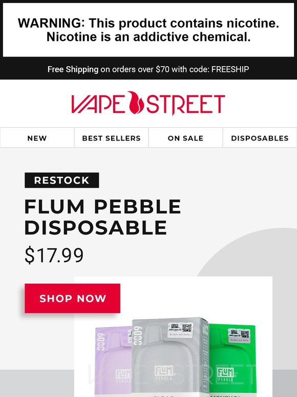 🚨Restock alert! Flum Pebble Disposable - Limited stock!