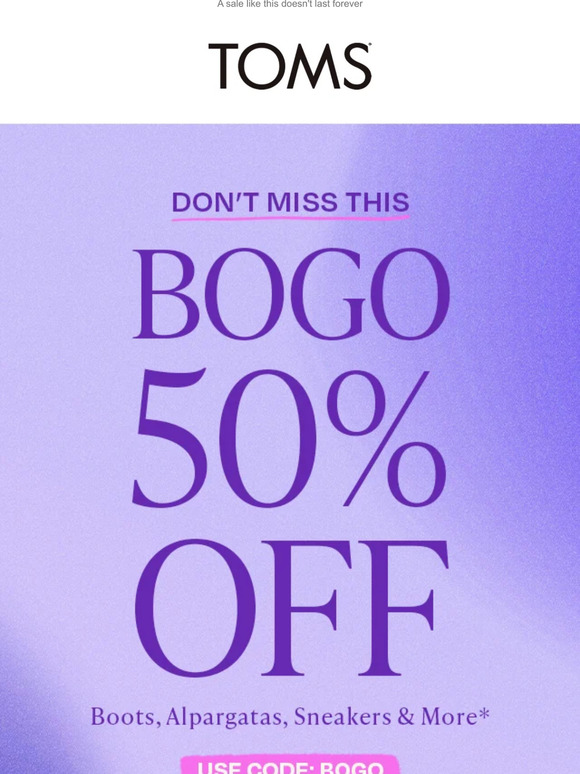 Buy one, GET ONE 50% OFF | Starts now! 🎉
