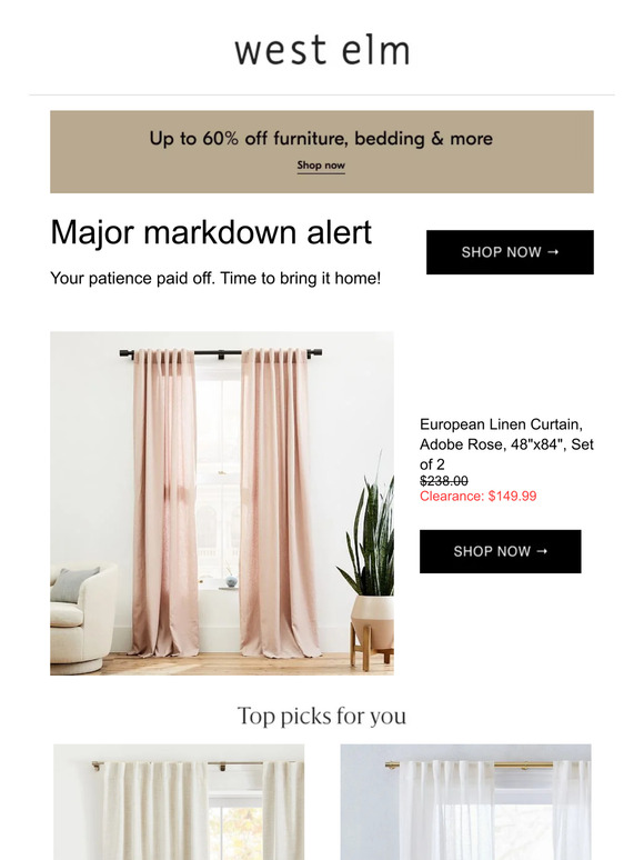 West Elm Email Newsletters Shop Sales, Discounts, and Coupon Codes