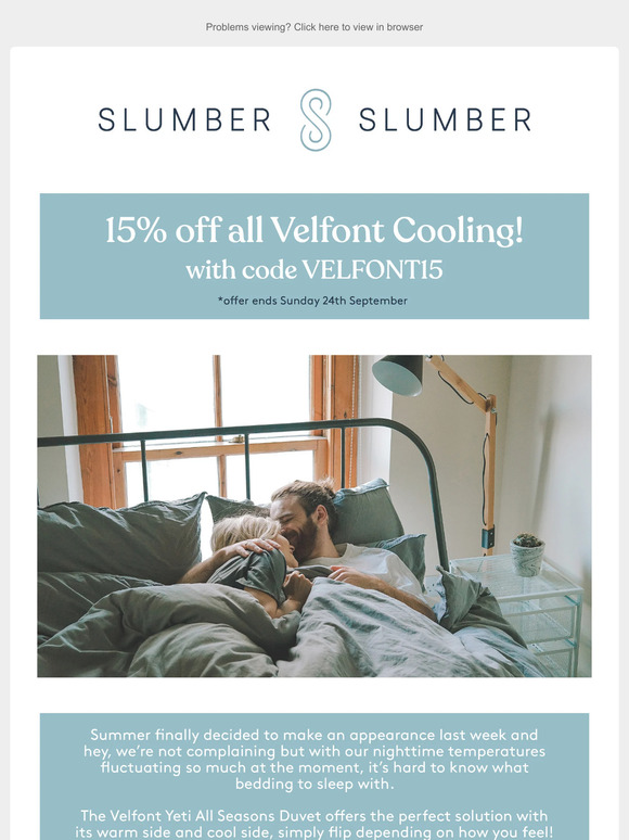 Keep cool with 15% OFF Velfont Cooling!💤