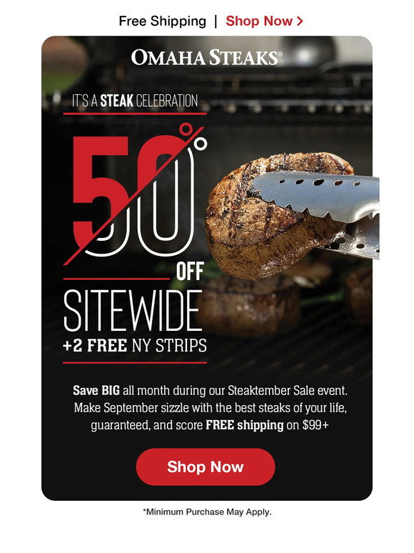 Omaha Steaks: Celebrate Steaktember w/ 50% OFF &amp; FREE steaks! | Milled