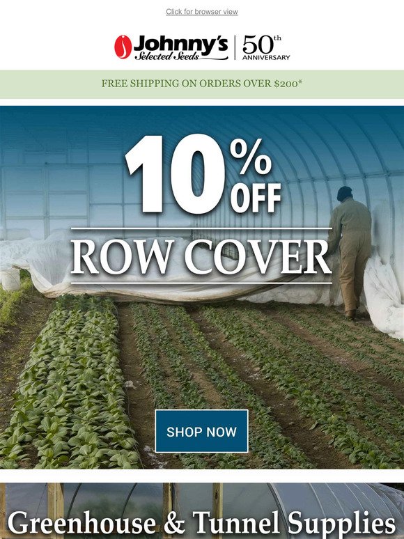 10% Off Row Cover—Just in Time for Fall