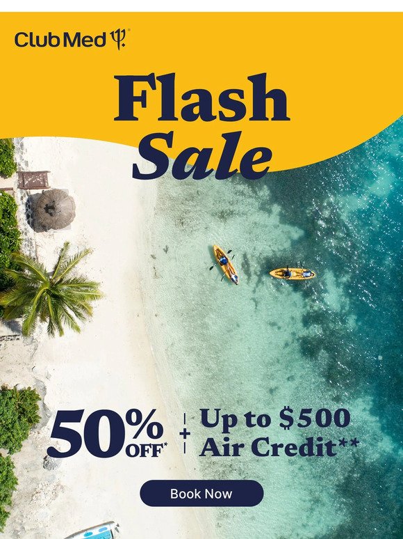 Ready, Set, Save! 50% OFF Flash Sale Starts Now 🤑