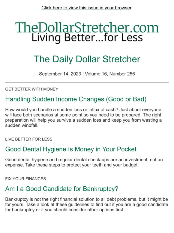 9/14/23: The Daily Dollar Stretcher
