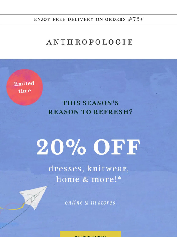 INCOMING! 20% OFF dresses, home & more.