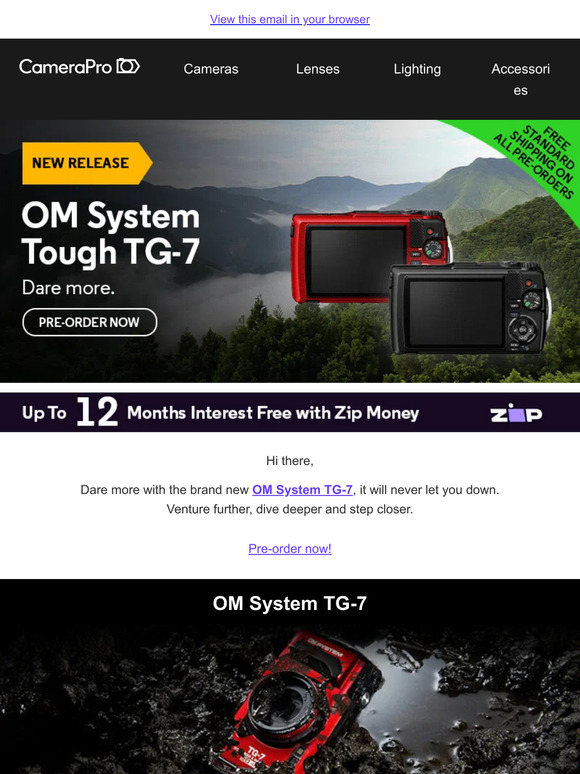 Dare more with the new OM System TG-7. Pre-order yours now!