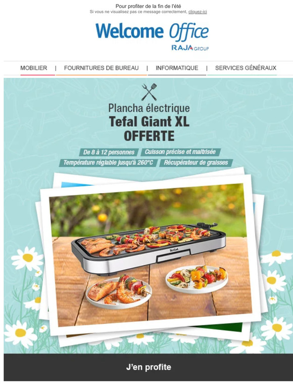 Plancha électrique Tefal Giant XL offerte !