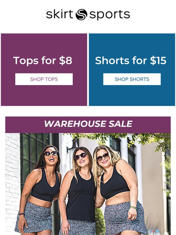 Tops for $8 | Skirts for $17