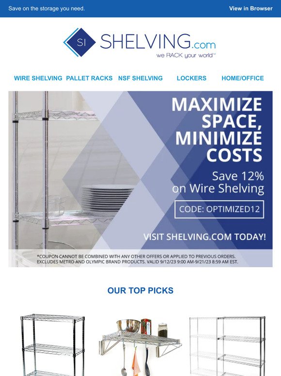 12% Off Wire Shelving - Your Storage Solution Awaits!