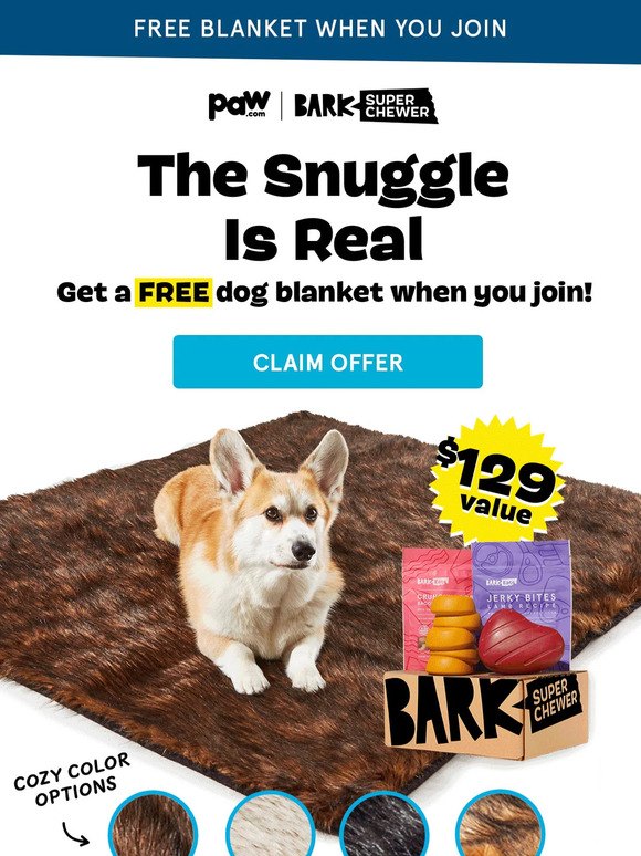 BarkBox NEW A free cozy throw blanket made just for your dog!? Milled