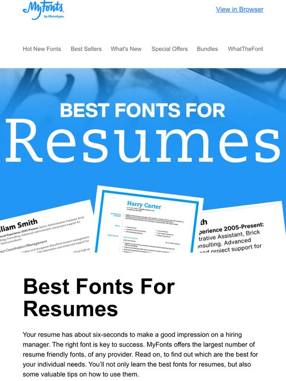 Best Fonts For Resumes