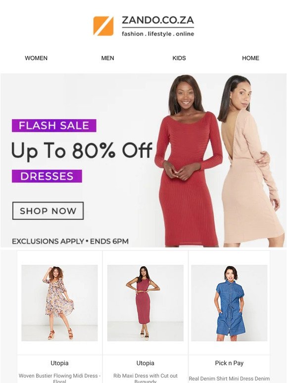 ⚡ Flash Sale on Dresses until 6pm